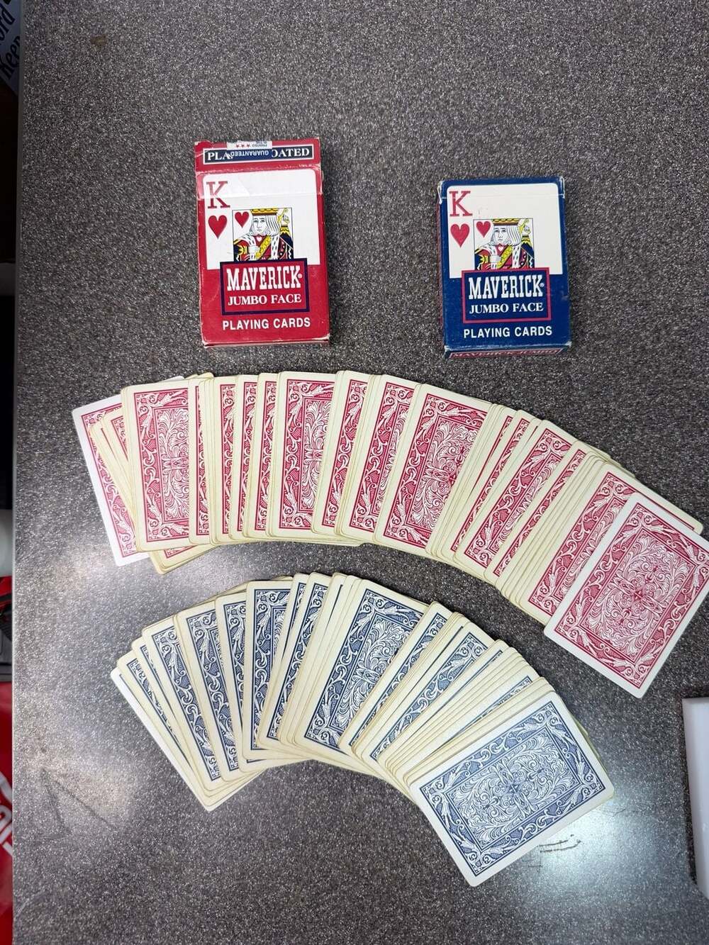Hoyle Maverick Jumbo Face No. 1206 Playing Cards 2 Decks Red Blue
